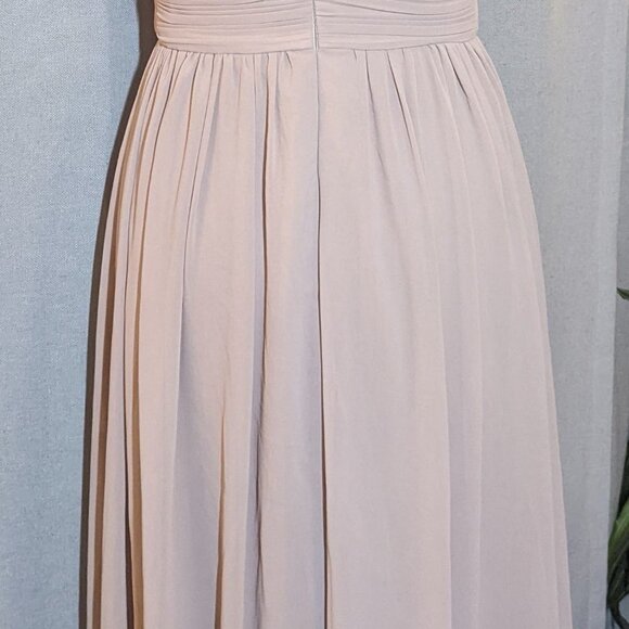 BHLDN Pink Bridesmaid Dress Madrie Chiffon Halter Maxi Size 0 - Picture 5 of 10